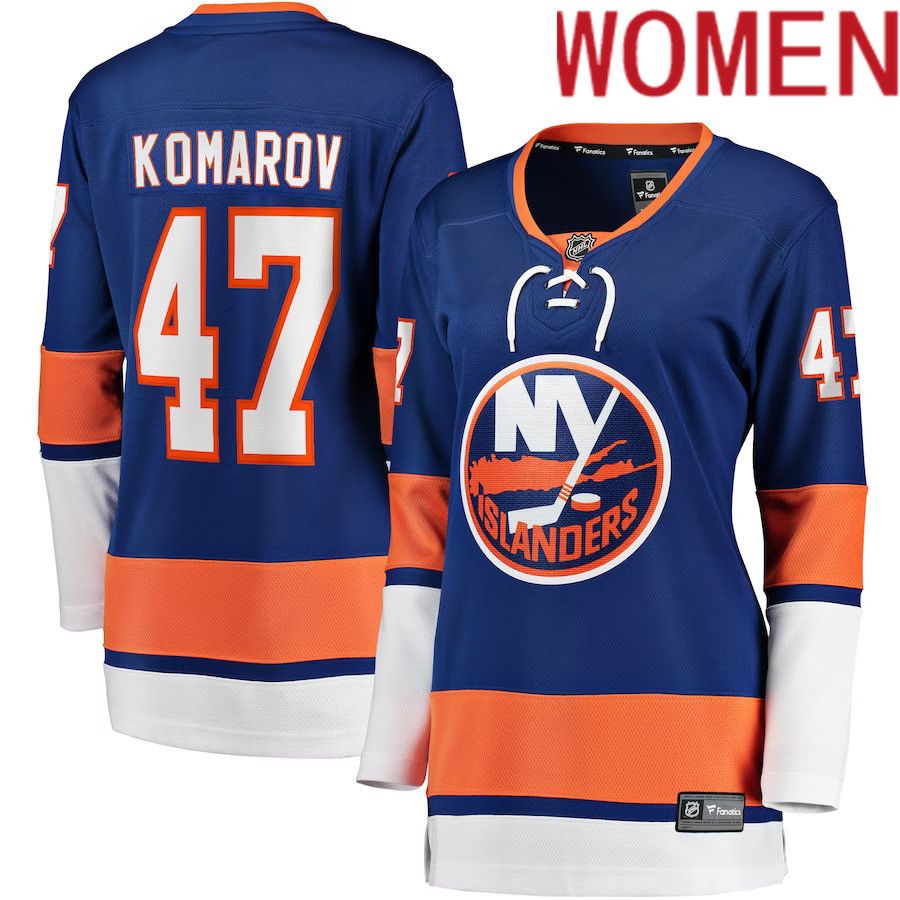 Women New York Islanders #47 Leo Komarov Fanatics Branded Royal Home Breakaway Player NHL Jersey